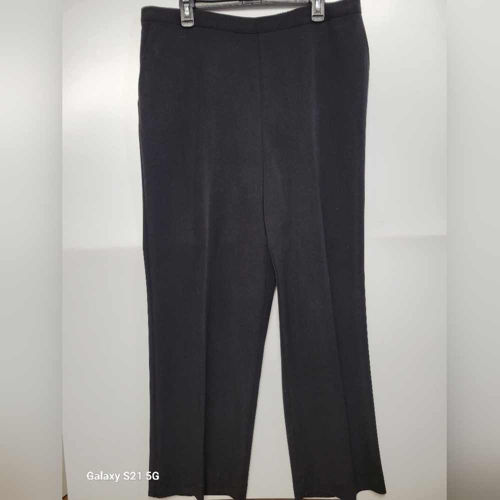 Alfred Drunner Dress Slacks -Black- Size 18 Side Slant Pockets